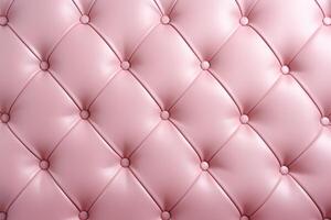 AI generated Pink Sofa Leather Pattern Background, luxurious upholstery buttoned Leather Background, Luxury Leather Background, Pink leather background with crystal button, AI Generative photo