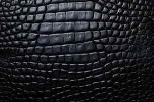 AI generated Crocodile Black Leather Texture Background, Crocodile Black Leather Background, Leather Texture, Crocodile Leather 3D Texture, Crocodile Skin Texture, AI Generative photo