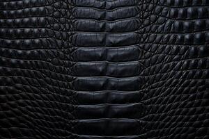 AI generated Crocodile Black Leather Texture Background, Crocodile Black Leather Background, Leather Texture, Crocodile Leather 3D Texture, Crocodile Skin Texture, AI Generative photo