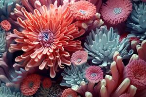 AI generated coral reef wallpaper, photo