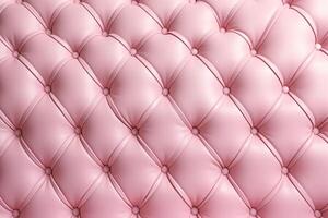 AI generated Pink Sofa Leather Pattern Background, luxurious upholstery buttoned Leather Background, Luxury Leather Background, Pink leather background with crystal button, AI Generative photo