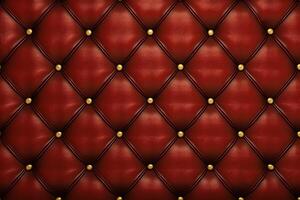 AI generated Upholstery Rich Luxury Sofa Pattern Background, luxurious upholstery buttoned Leather Background, leather background with button, AI Generative photo