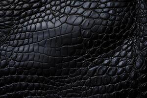 AI generated Crocodile Black Leather Texture Background, Crocodile Black Leather Background, Leather Texture, Crocodile Leather 3D Texture, Crocodile Skin Texture, AI Generative photo