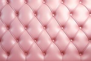 AI generated Pink Sofa Leather Pattern Background, luxurious upholstery buttoned Leather Background, Luxury Leather Background, Pink leather background with crystal button, AI Generative photo