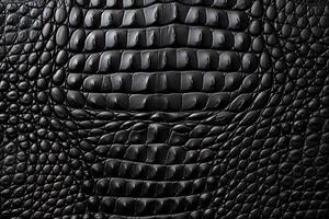 AI generated Crocodile Black Leather Texture Background, Crocodile Black Leather Background, Leather Texture, Crocodile Leather 3D Texture, Crocodile Skin Texture, AI Generative photo