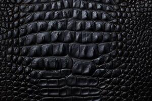 AI generated Crocodile Black Leather Texture Background, Crocodile Black Leather Background, Leather Texture, Crocodile Leather 3D Texture, Crocodile Skin Texture, AI Generative photo