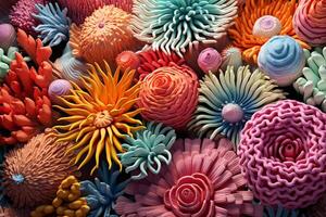ai generado coral arrecife fondo de pantalla, mar flor vistoso coral arrecife foto