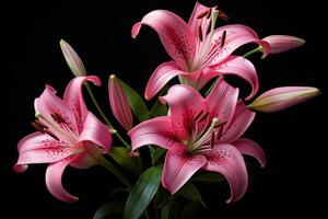 AI generated Charming Pink lilly. Generate Ai photo