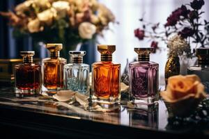AI generated Tantalizing Luxury perfume beach. Generate Ai photo