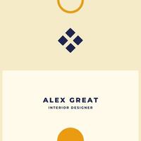 Minimalist Interior Designer Business Cards Square template