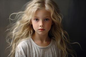 AI generated Lovely blond child. Generate ai photo