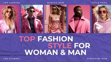 Top Fashion Style Youtube Thumbnail Template