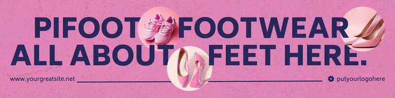 Pink Footwear Business Linkedin Banner Template