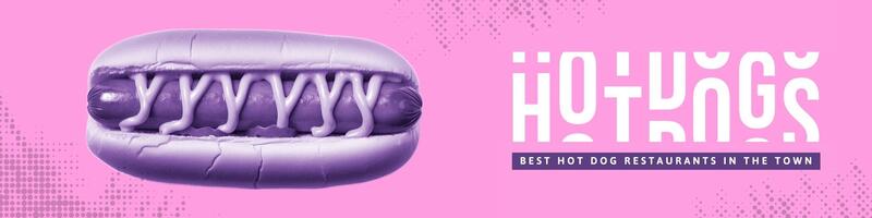 Pink Hot Dog Restaurants Linkedin Banner Template