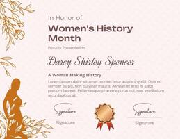 Women’s History Month Certificate (Landscape) template