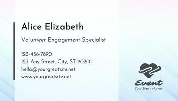 Volunteer Business Cards (Horizontal) template