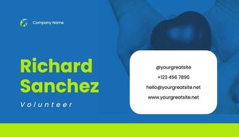 green blue volunteer business card template