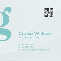 Blue Gray Minimalist Financial Analyst Business Card Square template