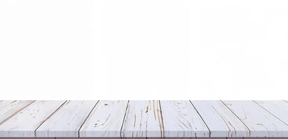 Blank Canvas, White Wood Table Display with Copy Space photo