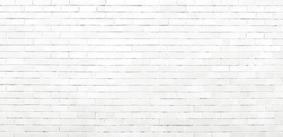 White Brick Walls Panorama, Background with Texture. photo