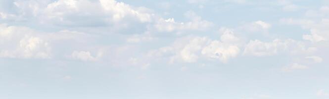 Serene Horizon, Blue Sky Canvas Adorned with Cumulus Clouds photo