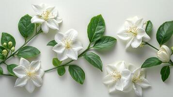AI generated Jasmine on a white background photo