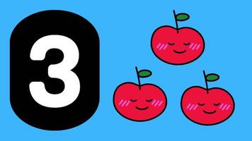 frutta animato apprendimento per bambini numero conteggio asilo rime classe prescolastico apprendimento video. video