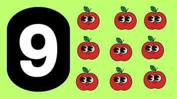 frutta animato apprendimento per bambini numero conteggio asilo rime classe prescolastico apprendimento video. video