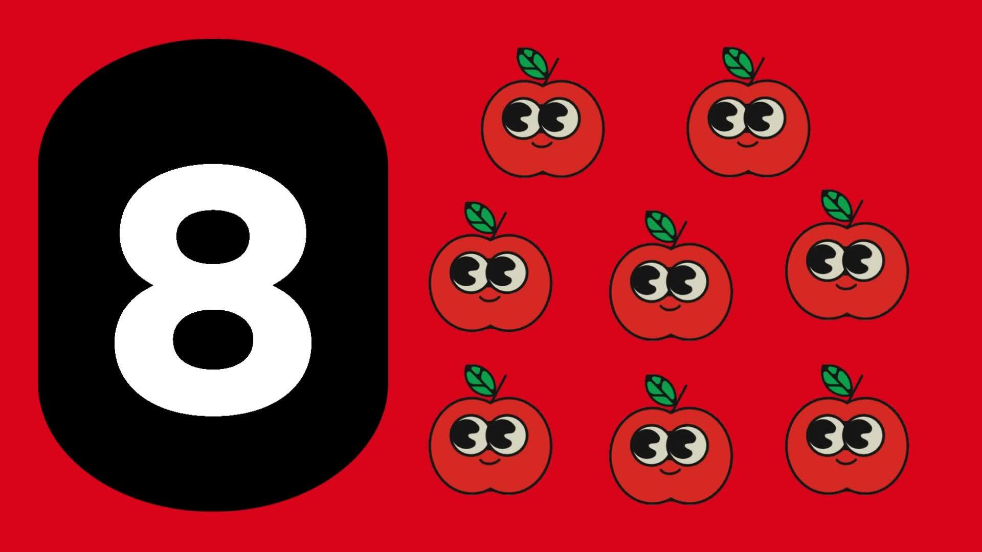 Fruit animated learning for kids number counting nursery rhymes class