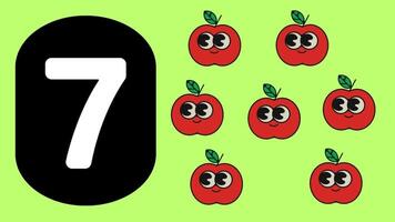 Fruit animated learning for kids number counting nursery rhymes class Preschool Learning Videos. video