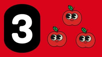 Fruit animated learning for kids number counting nursery rhymes class Preschool Learning Videos. video