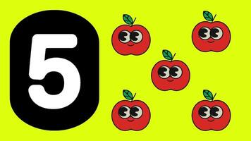 frutta animato apprendimento per bambini numero conteggio asilo rime classe prescolastico apprendimento video. video