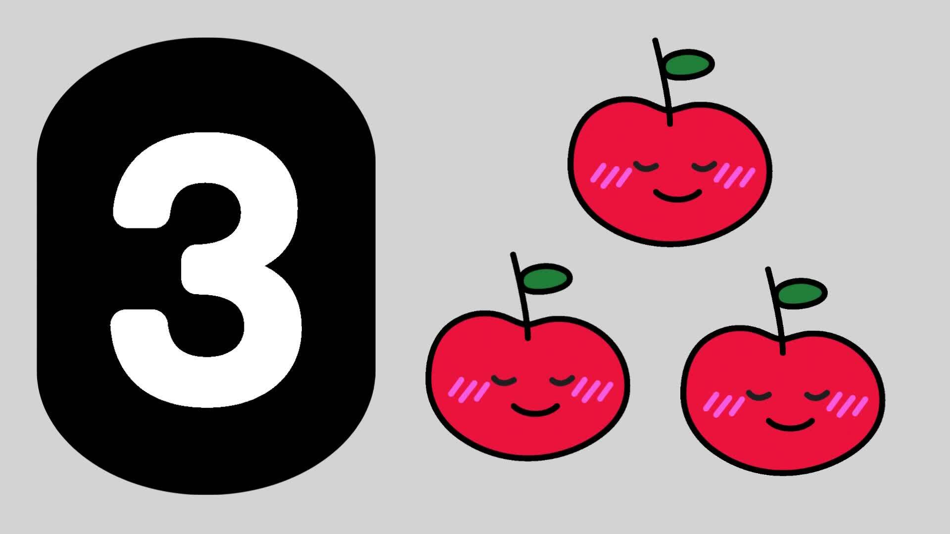 Fruit animated learning for kids number counting nursery rhymes class