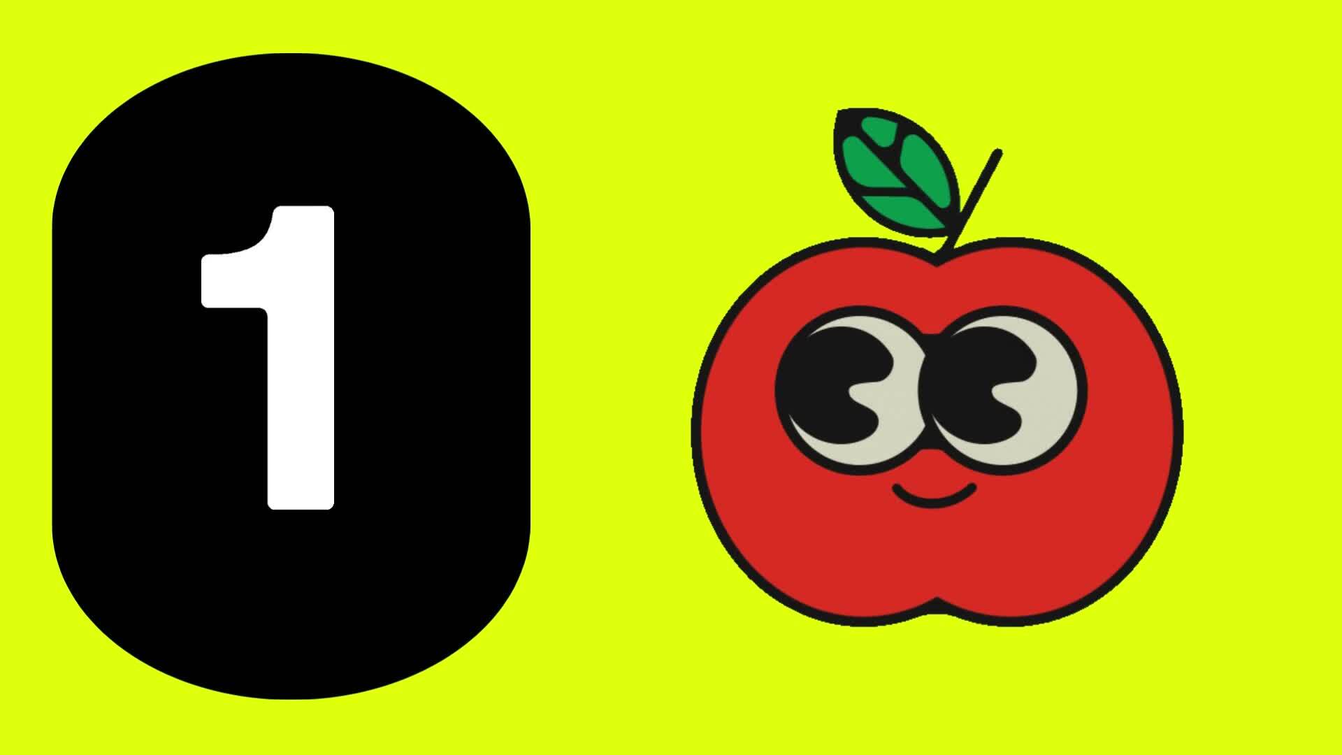 Fruit animated learning for kids number counting nursery rhymes class