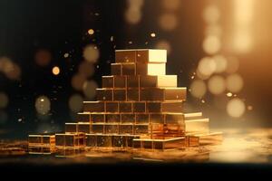 AI generated Gold bars with a concept of financial growth and successful investments. Generative AI photo