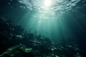 AI generated The mesmerizing play of light on the ocean's surface. Generative AI photo