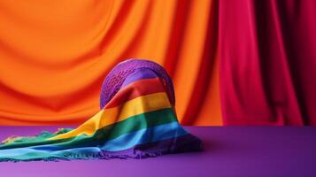 AI generated LGBTQ pride-themed accessories and flags. Generative AI photo