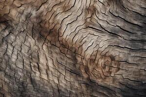 AI generated An extreme close-up of the texture of a tree's bark. Generative AI photo