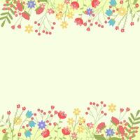 Spring background with flowers and plants for your creativity, for banners, for wedding invitations and for congratulations on spring and Easter vector