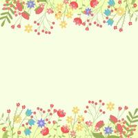 Spring background with flowers and plants for your creativity, for banners, for wedding invitations and for congratulations on spring and Easter vector