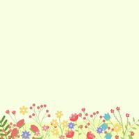 Spring background with flowers and plants for your creativity, for banners, for wedding invitations and for congratulations on spring and Easter vector