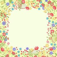 Spring background with flowers and plants for your creativity, for banners, for wedding invitations and for congratulations on spring and Easter vector