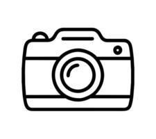 Camera icon features snapshot of camera with flash, symbolizing capturing photos instantly. It represents media and photography, showcasing concept of taking photos through lens. vector