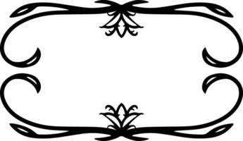 Vintage element Damask frame border pattern Engraving stencil Vector illustration