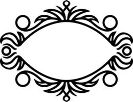 Vintage element Damask frame border pattern Engraving stencil Vector illustration
