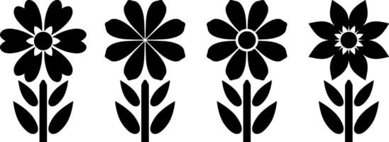 Stencil flower icon Cartoon clipart Vector illustration