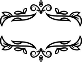 Vintage element Damask frame border pattern Engraving stencil Vector illustration