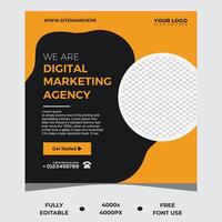 Digital marketing agency and corporate social media post template vector