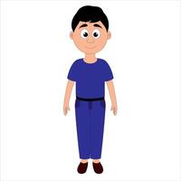 cute happy smiling child 2d cartoon character isolated on white background vector