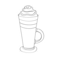 un café taza es mostrado con un porción de azotado crema en arriba, creando un visualmente atractivo presentación vector